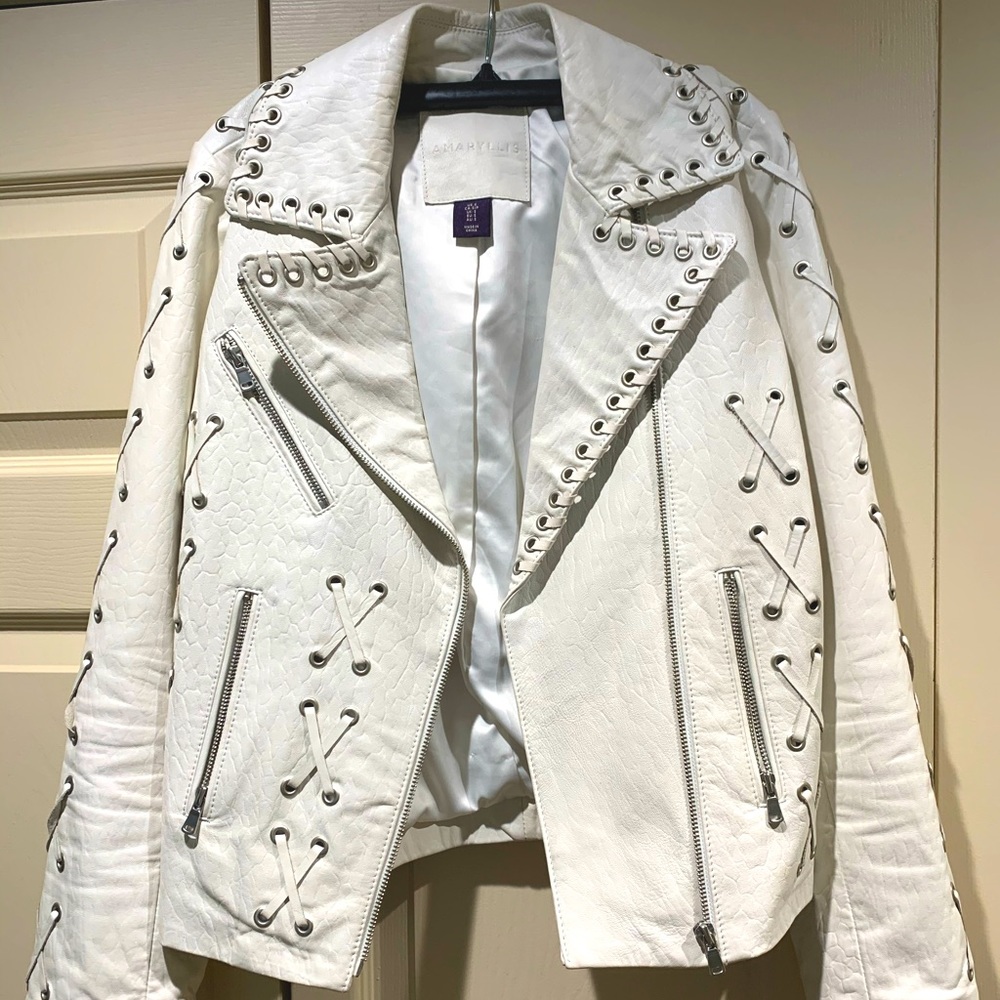 Amaryllis white leather jacket